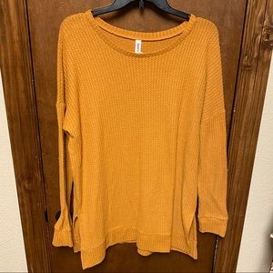 Zenana Outfitters waffle tee long sleeve dolman